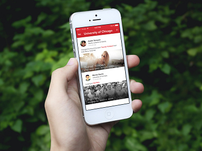 Clustur Newsfeed campus college discovery event mockup newsfeed party red student ui university ux