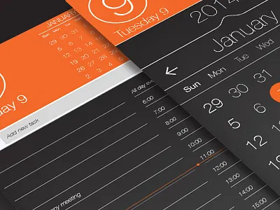 (Free PSD) Calendar app ui, task page..