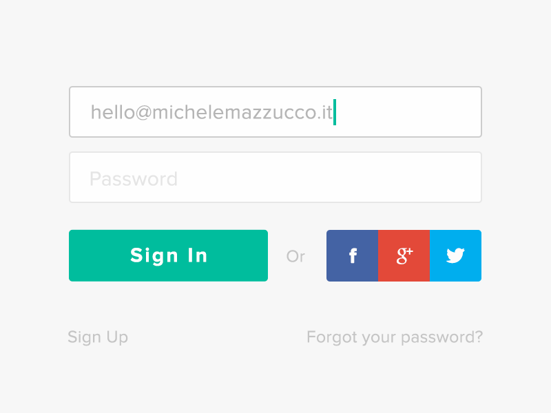 Sign In [PSD] clean design freebie psd sign in simple social ui ux