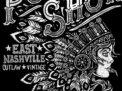 Pony Show - Headdress Design art design headdress illustration nashville native pony show tee vintage