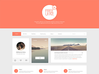 FREE Alpha Ui Kit alpha calendar chart clock free graphic icon interface kit music profile ui
