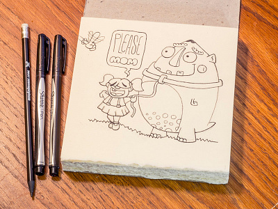 My Adorable Monster drawing girl ink monster sketchbook