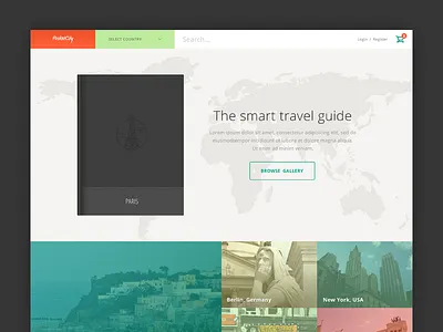 Pocket City WIP cart ecommerce flat homepage search travel