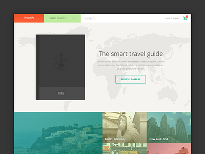 Pocket City WIP cart ecommerce flat homepage search travel