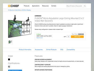 Chief Product Page clean flat interface product ui web design website