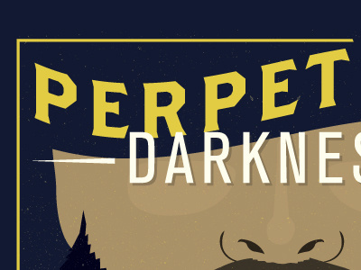 Perpetual Darkness Label beer collar illustration keg label mustache porter rye stars