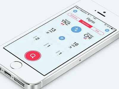Flight Search App air app application flat fly interface ios7 iphone mobile travel ui ux