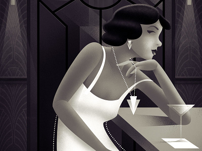 Moonlight Lounge deco illustrator martini photoshop