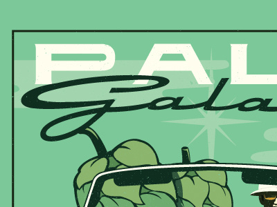Pale Galaxy Label beer collar ford galaxie illustration keg label pale ale