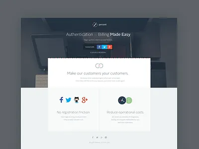 Percent authentication beta billing landing page payment percent sign up web