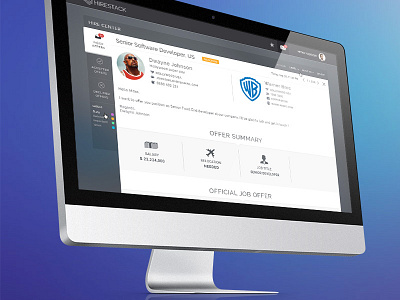 Hire center Detail View app blurred flat glass ios7 job mail message modern profile thin ux