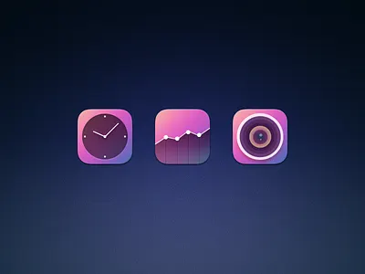 Icons Freebie [Clock, Stocks, Camera] app camera clock icon ios7 iphone stocks