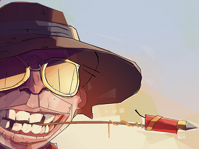Shade borderlands character digital illustration