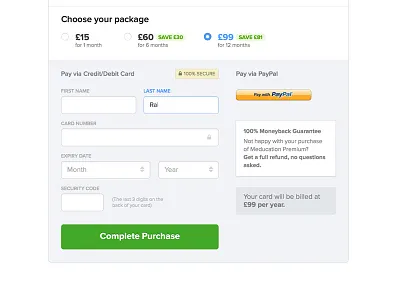 Premium Purchase Modal buy form modal paypal purchase