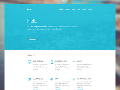 Pax Homepage blue flat homepage landing modern one page pax portfolio psd warm