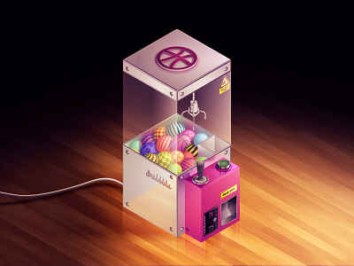Invite draft dribbble grab invite isometry machine vector