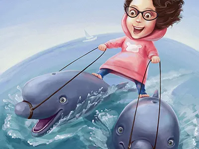 Thanks! 2d character crazy debut dolphins first girl illustration invite