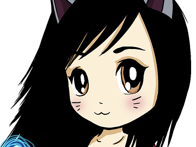 Chibi Ahri ahri character digital drawing fan art gaming league of legends lol moba photoshop