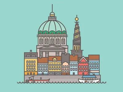 Copenhagen, Queen of diamonds architecture boats building card city copenhagen denmark explore flat playing card skyline