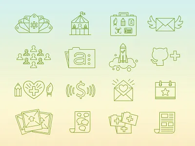 CM Icons cm creative market green icons sunset gradient