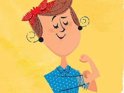 Mommy The Riveter editorial illustration sockmonkee vector