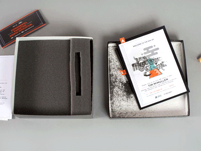 GIF of Invitation Experiment badge experiment hand lettering icon lab magnet magnetism marketing play science scientist texture