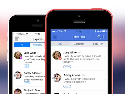 Explore Page avatar badge explore help ios7 iphone minimal minimalist page question typography ui