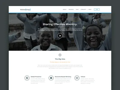 Ministry Homepage church flat flat design harbrco interface ministry redesign retina ui ux web design website