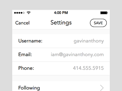 Settings Page 7 avenir design interface ios minimal page settings ui ux white