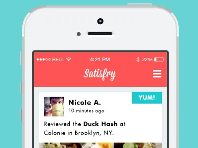Yum! Yuck! Meh. app iphone mobile visual design