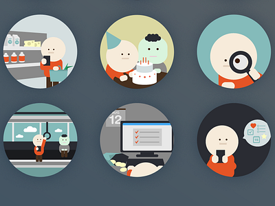 Illustrations for SomCloud service apps birthday cloud illustration note somcloud to do