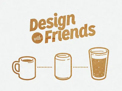 Design With Friends beer can coffee collaboration cup design designathon event friends illustration soda texture