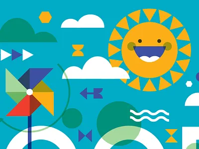 Childhood illustration sun