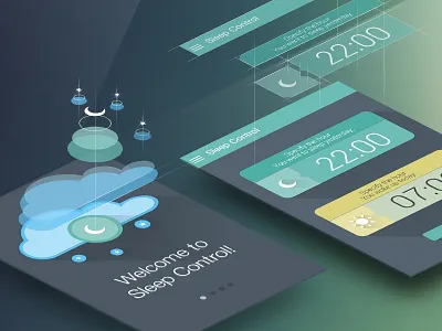 Dribbble Sleep Control android application design flat googleplay icon interface timeline ui ux