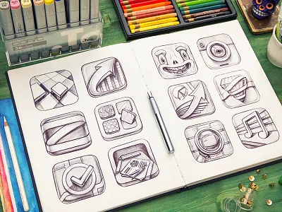 iOS icons arrow camera icon ios ipad iphone map pencil set smile wood zoom