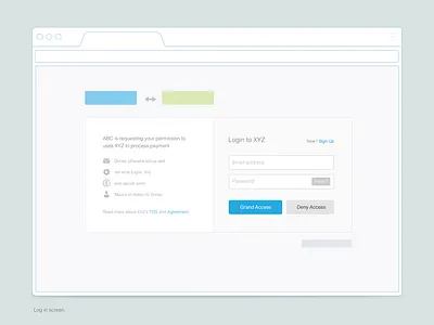 Oauth2 sign in Form Concept oauth sign in wireframe