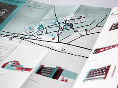 Metropolitanka Flyer Map building flyer icon illustration map vector