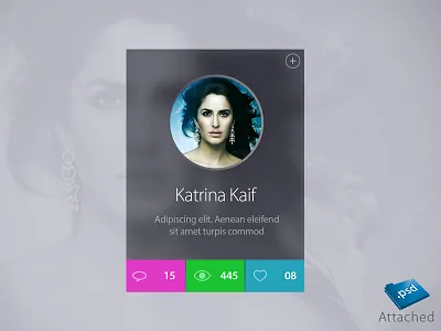 Celebrity Profile Widget celebrity flat profile psd software ui web