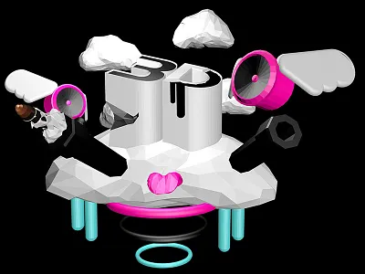Cloud Cannon 3d c4d illustration polygons sculpting