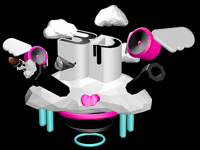 Cloud Cannon 3d c4d illustration polygons sculpting