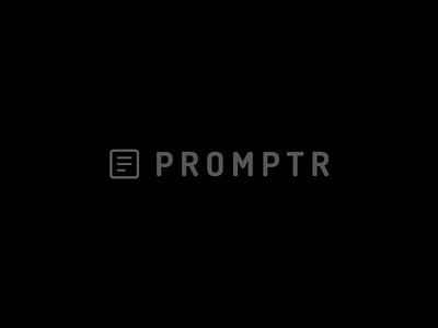 Promptr dark logo teleprompter web app web design