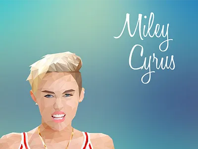 Miley Cyrus Poly blue cyrus face gimace girl make a face miley miley cyrus poly polygon sexy triangle