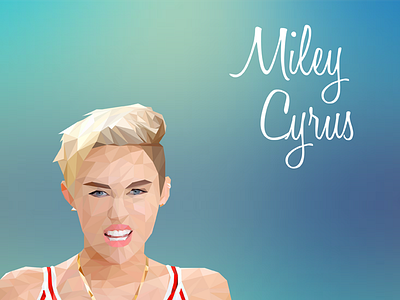 Miley Cyrus Poly blue cyrus face gimace girl make a face miley miley cyrus poly polygon sexy triangle