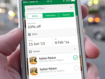 Filtering app filter ios ios7 iphone mobile popup search ui ux