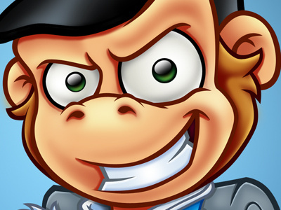 Redcoat Monkey ape cartoon character design chimp mascot design monkey redcoat