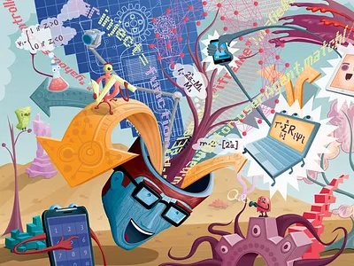 Yahoo Mural - Detail Image 1 collabo arts illustration mural vector yahoo