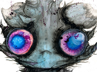 Espurr eyes gaming pokemon watercolor