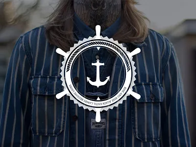Logo The Stranded Sailors anchor badge corporate identity identity logo sailor sailors ship steer stranded the stranded sailors wheel