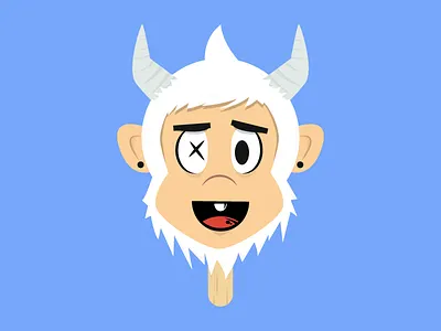 Frozen Yetisicle animal bigfoot character cute design face head illustration illustrator popsicle wookie yeti