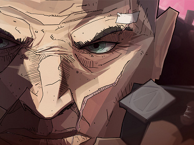 Brick borderlands character digital illustration